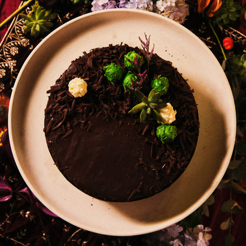 Chocolate mud cake with mint Truffle