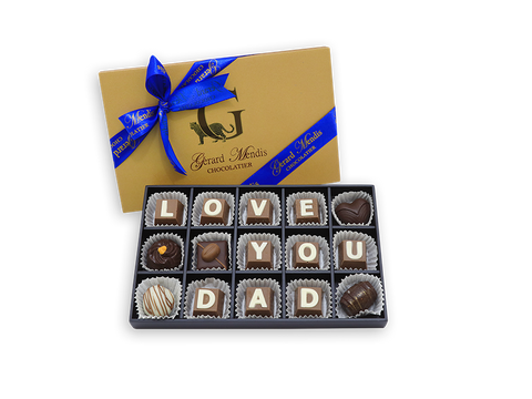 Love You Dad 15 Piece Classic Wooden Chocolate Box